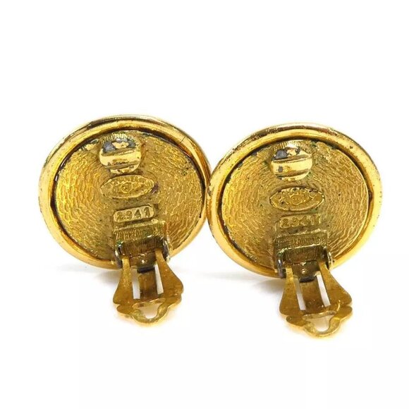 CHANEL Vintage CC Logo Clip on Earrings Gold/Silver Metal - Picture 3 of 7